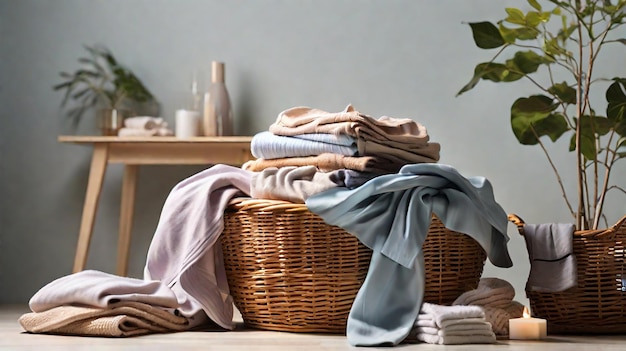 A Crisp Laundry Scene with WellPlaced Cleanliness