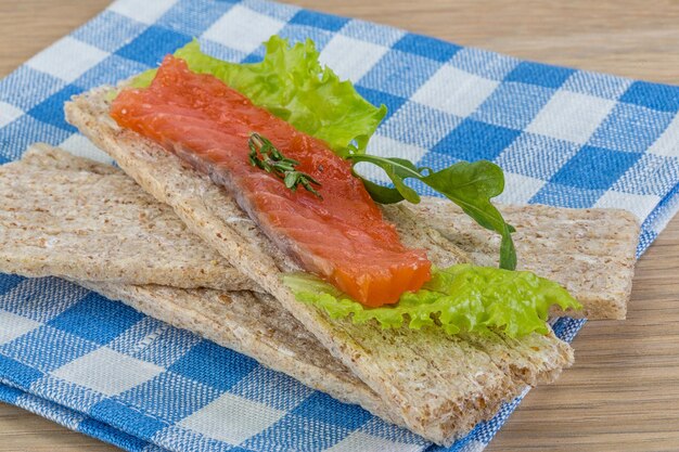 Crispbread with salmon