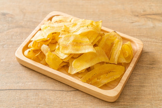 Crispy Banana Chips - gebakken of gebakken gesneden banaan