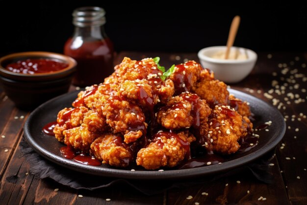 Photo crispy bbq popcorn chicken made at home