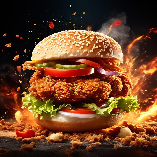 crispy burger eten foto