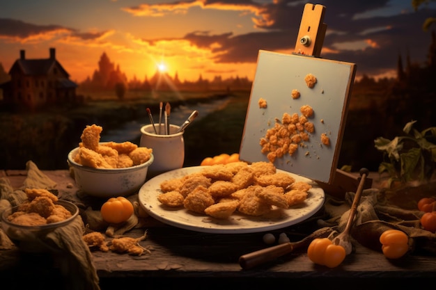 Crispy Canvas Chicken Nuggets in Artisti