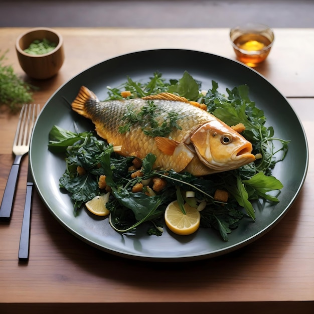 Crispy Carp and Garden Greens A Feast on Wood