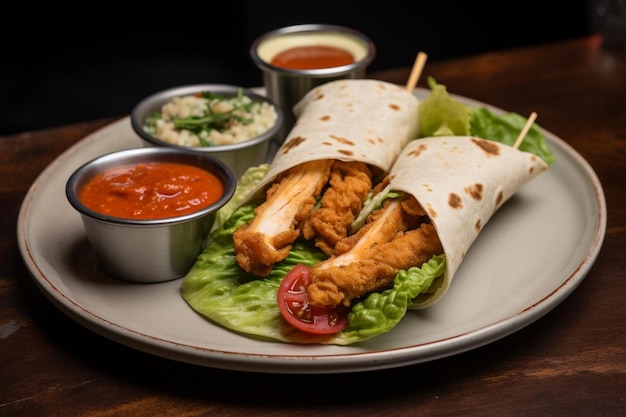 Crispy Chicken Caesar Salad Wrap Platter