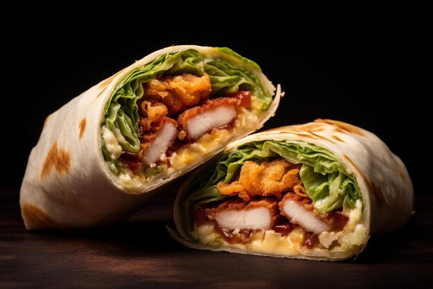 Crispy Chicken Caesar Salad Wrap