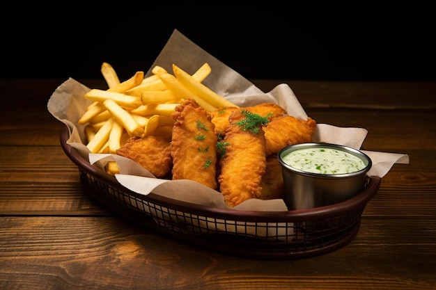 Crispy Chicken Tenders Basket Combo Platter