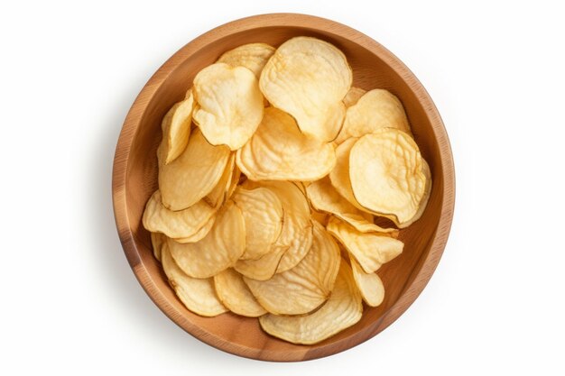 Crispy Delights Delectable Potato Chips in a Stunningly Presented Wooden Plate