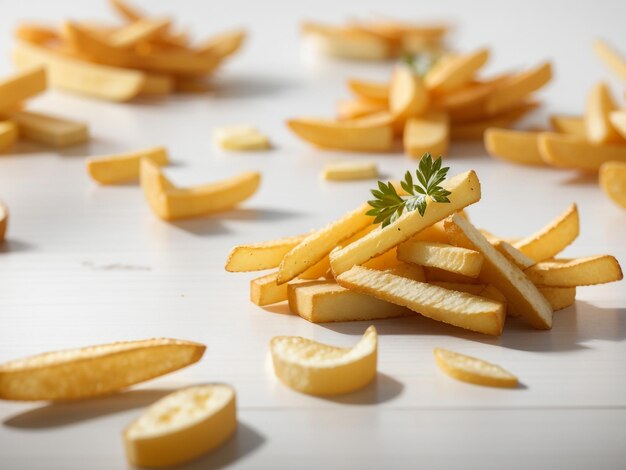 Фото Хрустящие картофель фри изолированы на прозрачном фоне