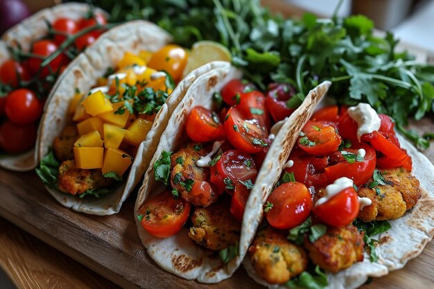 Crispy falafel tacos with tahini drizzle