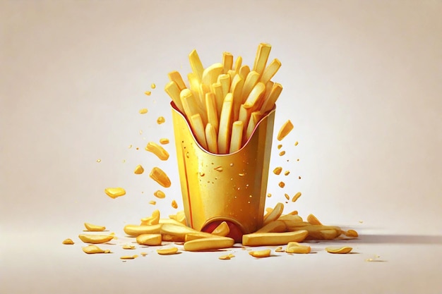 Crispy French fries Ai generated