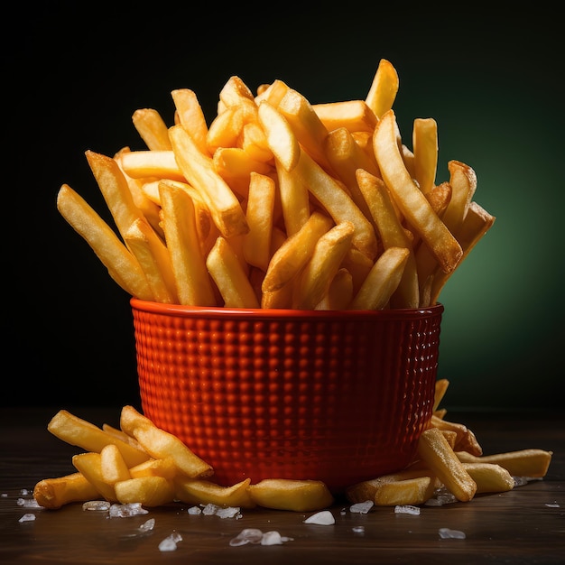 Crispy french fries in a bowl