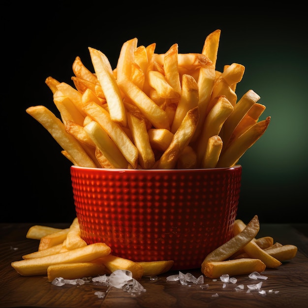 Crispy french fries in a bowl