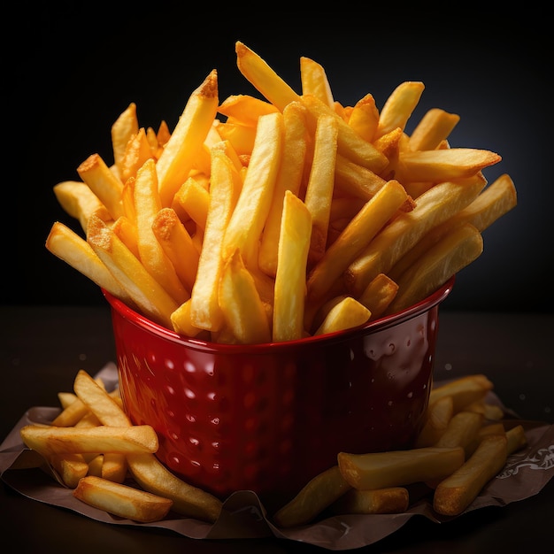 Crispy french fries in a bowl