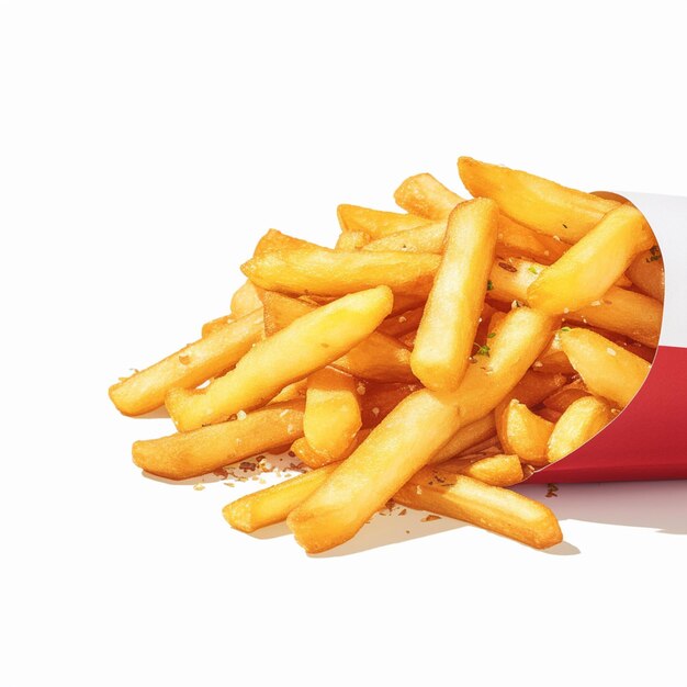 Crispy French fries captured on a clean white background For Social Media Post Size