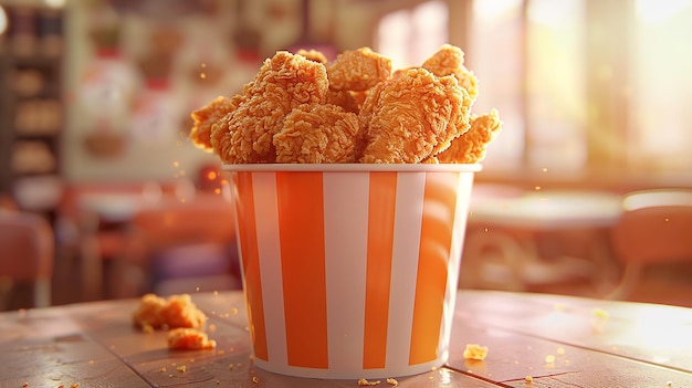 Crispy Fried Chicken Bucket Graphic