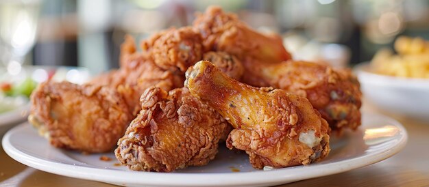 Crispy Fried Chicken on White Plate