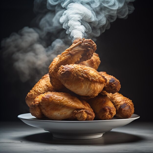 Photo crispy fried chicken wings generated by ai