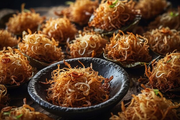 Crispy fried shallots on nasi liwet