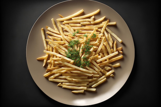 Photo crispy and golden french fries