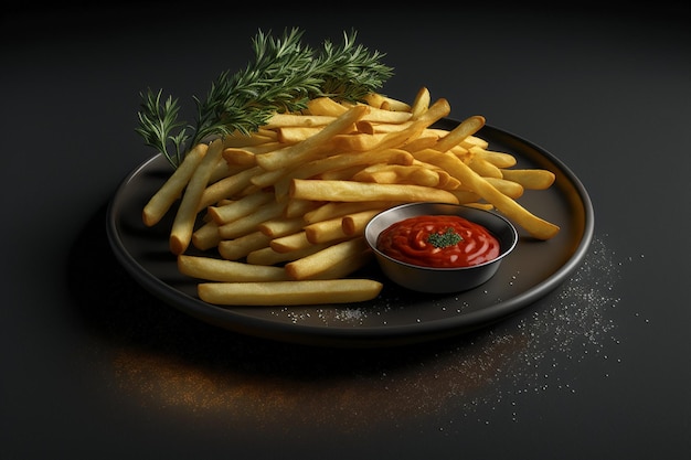 Photo crispy and golden french fries