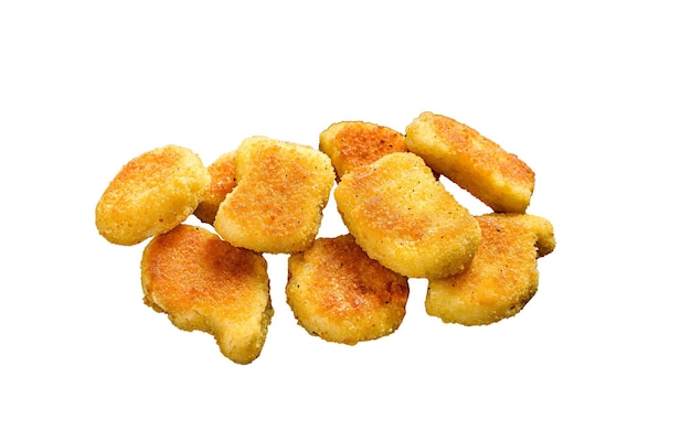 Photo crispy homemade baked chicken nuggets isolated on white background