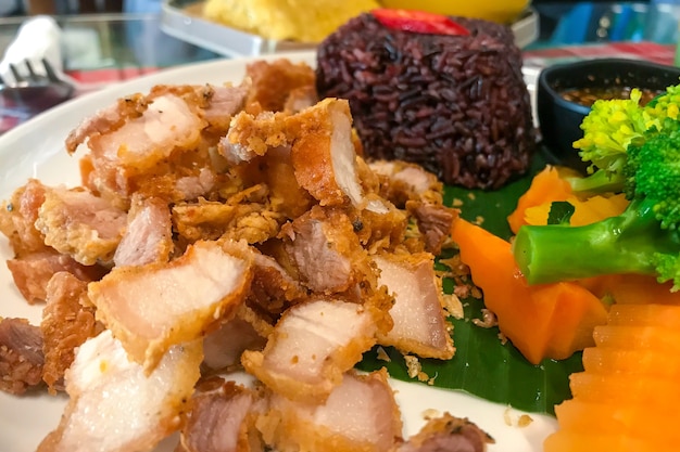 Crispy pork belly or deep fried pork