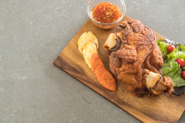 Crispy pork knuckle or German Pork Hocks