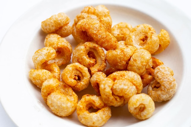 Crispy pork rinds or pork snack