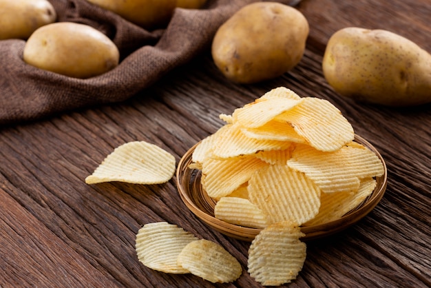 Photo crispy potato chips