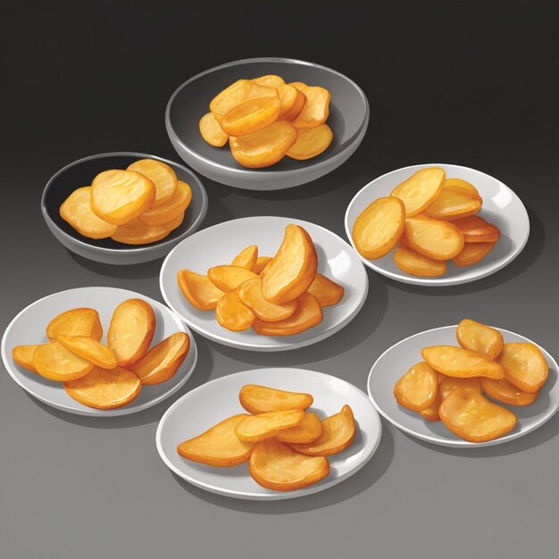 Photo crispy potato snack on a plate