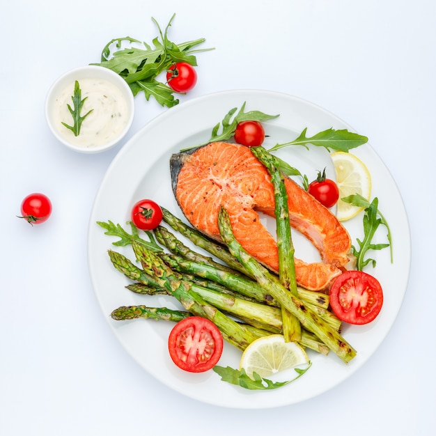 Crispy roasted salmon steak