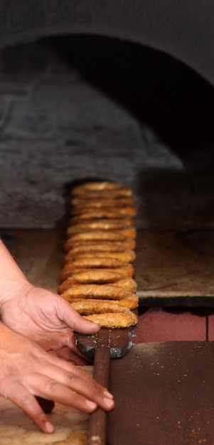 Crispy sesame Turkish bagel Simit