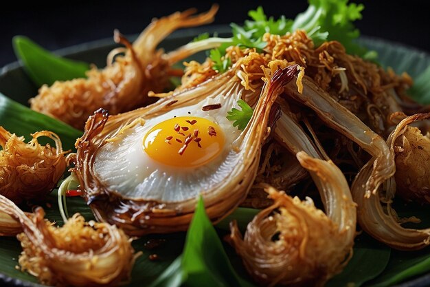 Crispy shallots add a delightful crunch to nasi liwet