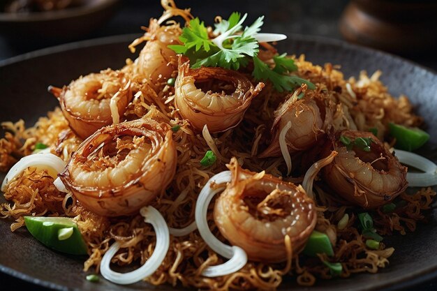 Crispy shallots add a delightful crunch to nasi liwet