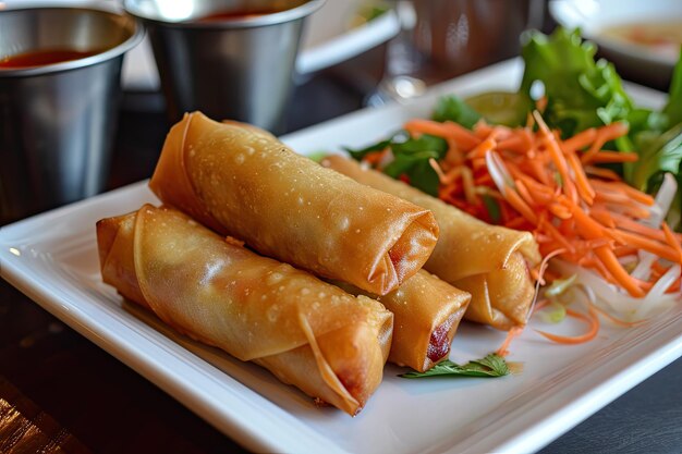 Crispy spring rolls filled with savory goodness