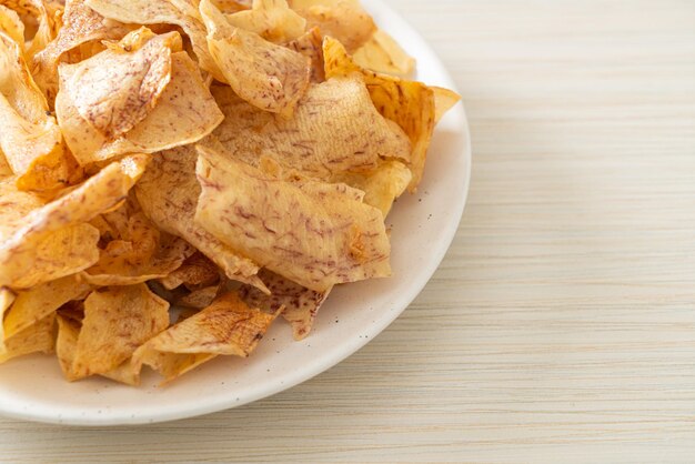 Crispy sweet taro chips snack