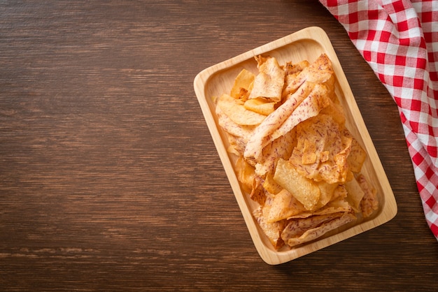 Crispy Taro Chips - fried or baked sliced taro