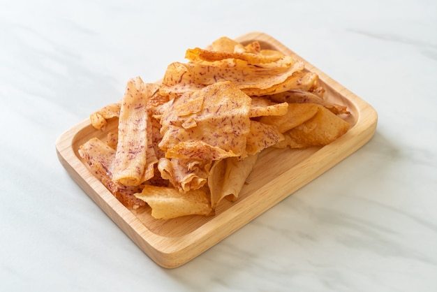 Crispy Taro Chips - fried or baked sliced taro