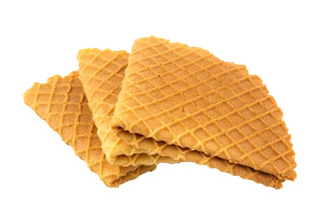 Photo crispy wafers on a white background, isolated