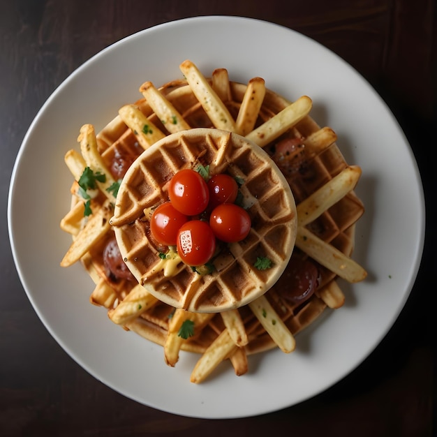 Crispy Waffle Fries with Dipping Sauces