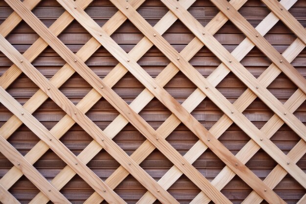 Photo crisscross pattern on a wooden lattice