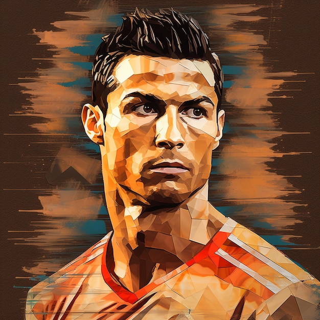 Cristiano Ronaldo AI-afbeeldingen Cristiano Ronaldo Houten kunstwerk Cristiano Ronaldo Vector illustrator