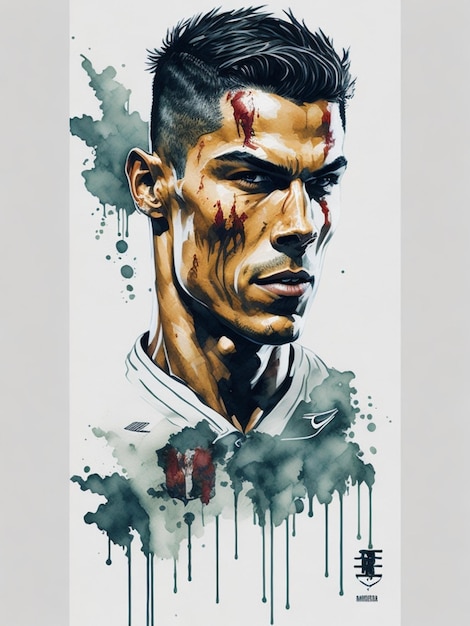 Cristiano Ronaldo-aquarel