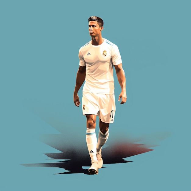 Photo cristiano ronaldo walking isolated on background