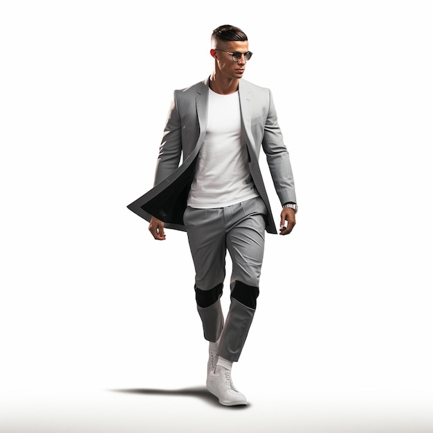 Cristiano ronaldo walking isolated on background