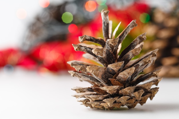 Cristmas and new year decoration on white  surface