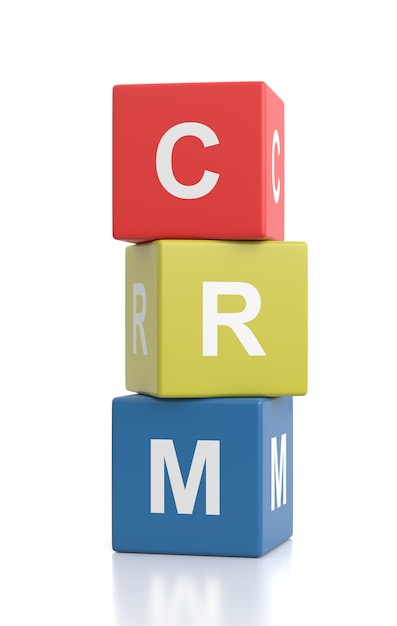 Фото Кубы crm, изолированные на белом фоне