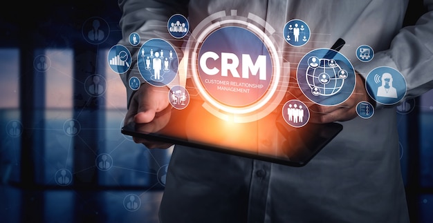 CRM Управление взаимоотношениями с клиентами для концепции маркетинговой системы бизнес-продаж