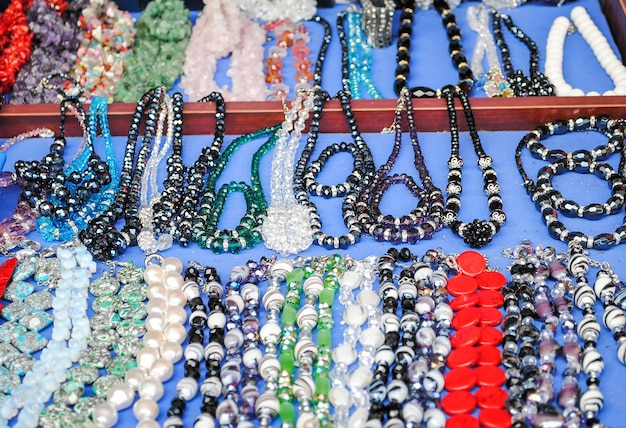 CROATIA DUBROVNIK sellers sell at the town market a variety of stone goods such as beads