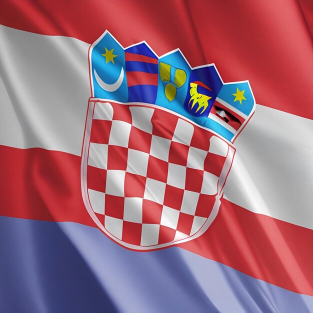 croatia flag waving in the wind